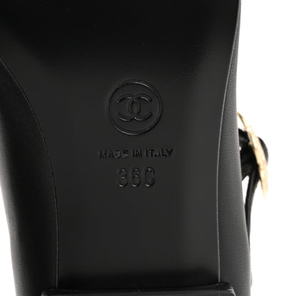 Chanel Lambskin Patent Cap Toe Mary Jane Flats 36 Black 8 of 10