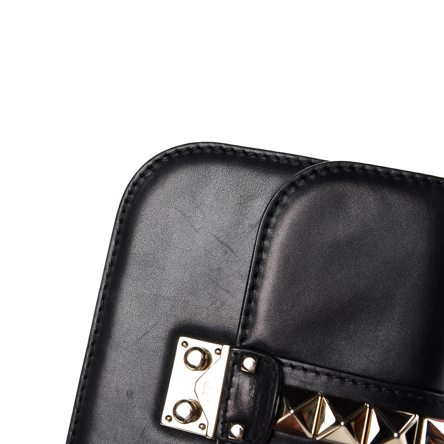 Valentino Garavani Vitello Small Glam Lock Rockstud Flap Black 14 of 15
