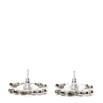 Chanel Baguette Crystal CC Earrings Silver Grey 3 of 5