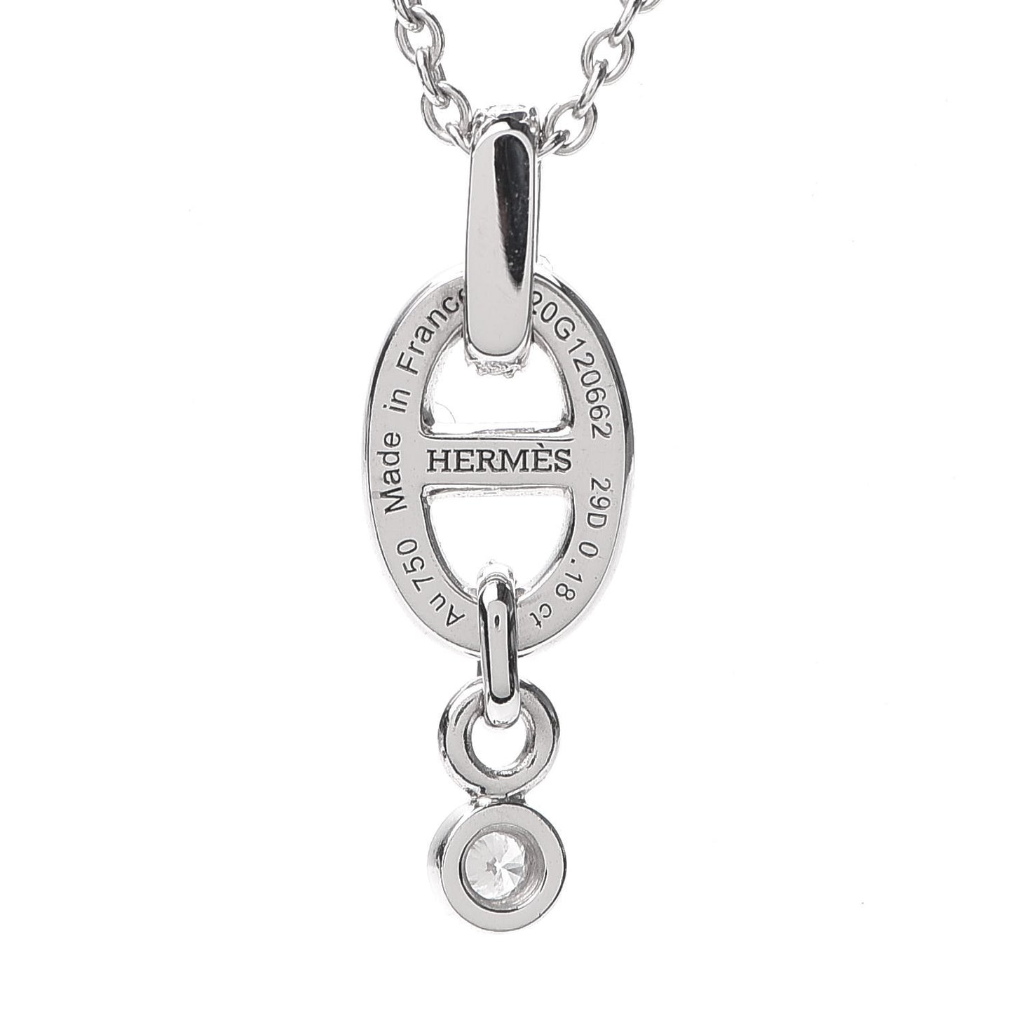 18K White Gold Diamond PM Chaine d'Ancre Enchainee Necklace