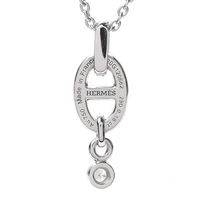 Hermes 18K White Gold Diamond PM Chaine d'Ancre Enchainee Necklace 5 of 6
