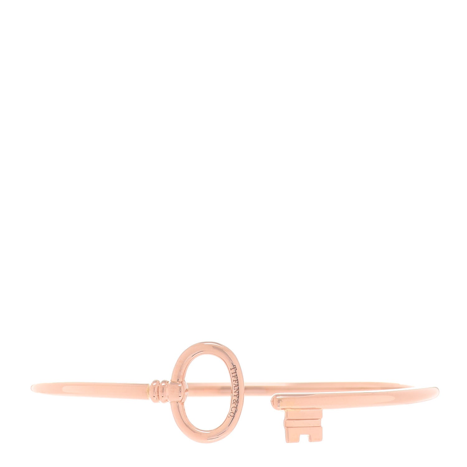 Tiffany 18K Rose Gold Keys Wire Bracelet 1 of 4
