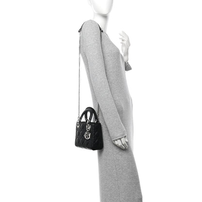 Christian Dior Lambskin Cannage Mini Lady Dior Black 2 of 10