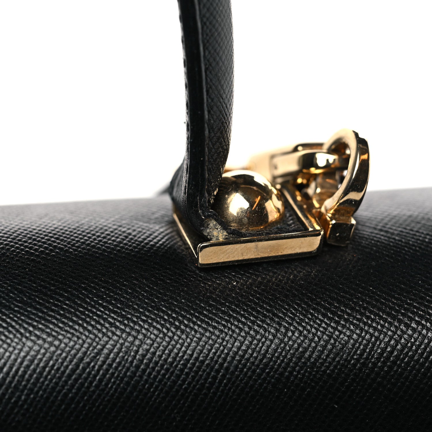 Salvatore Ferragamo Hammered Calfskin Iconic Large Top Handle Bag Black 9 of 10