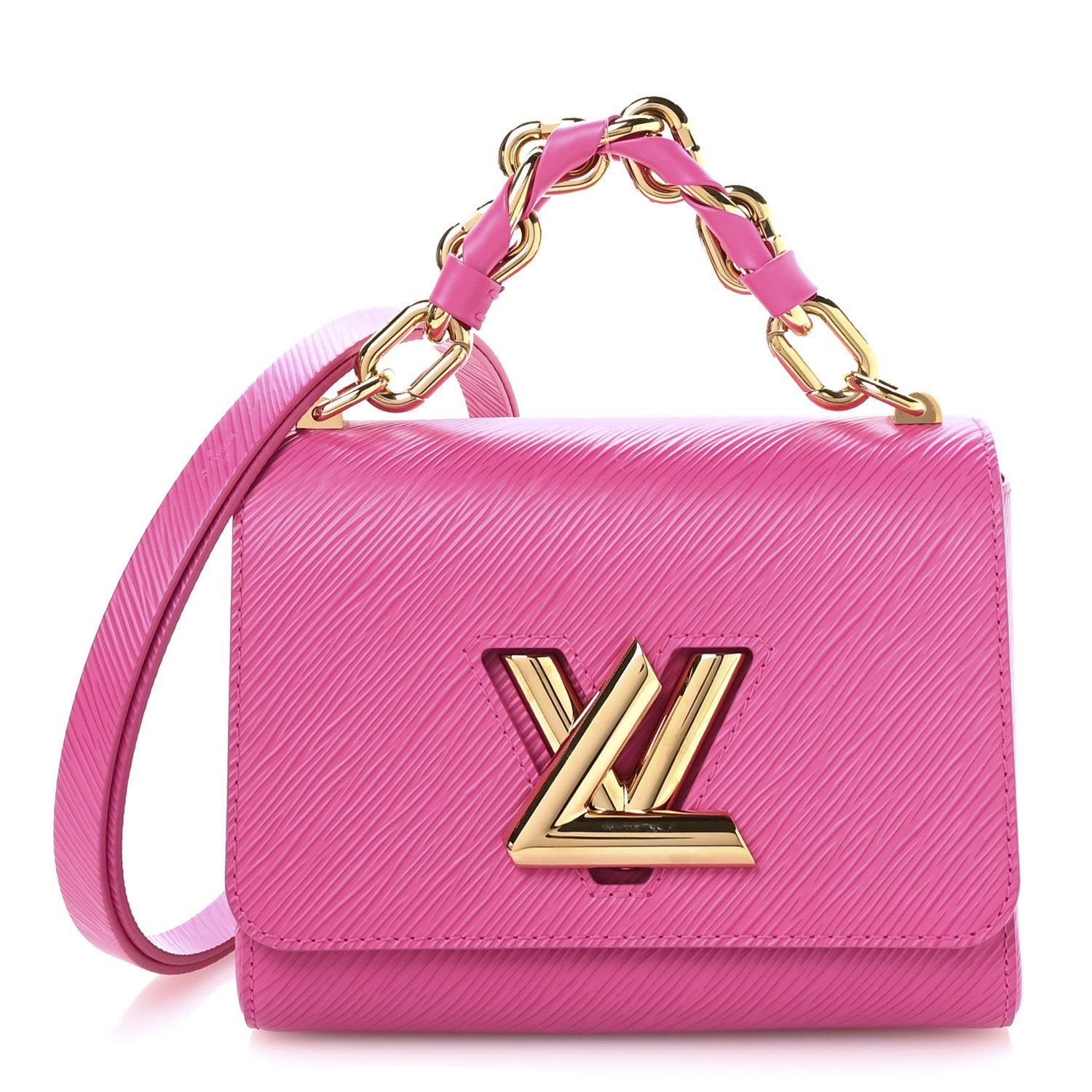 Louis Vuitton Epi Twist Braided Chain Shoulder Bag PM Rose Miami Pink 1 of 10