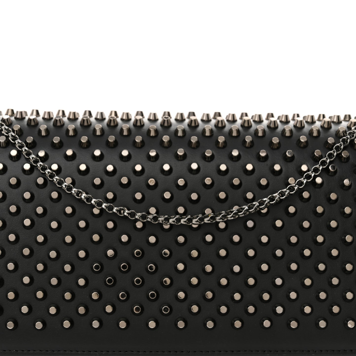 Calfskin Patent Spikes Paloma Clutch Black