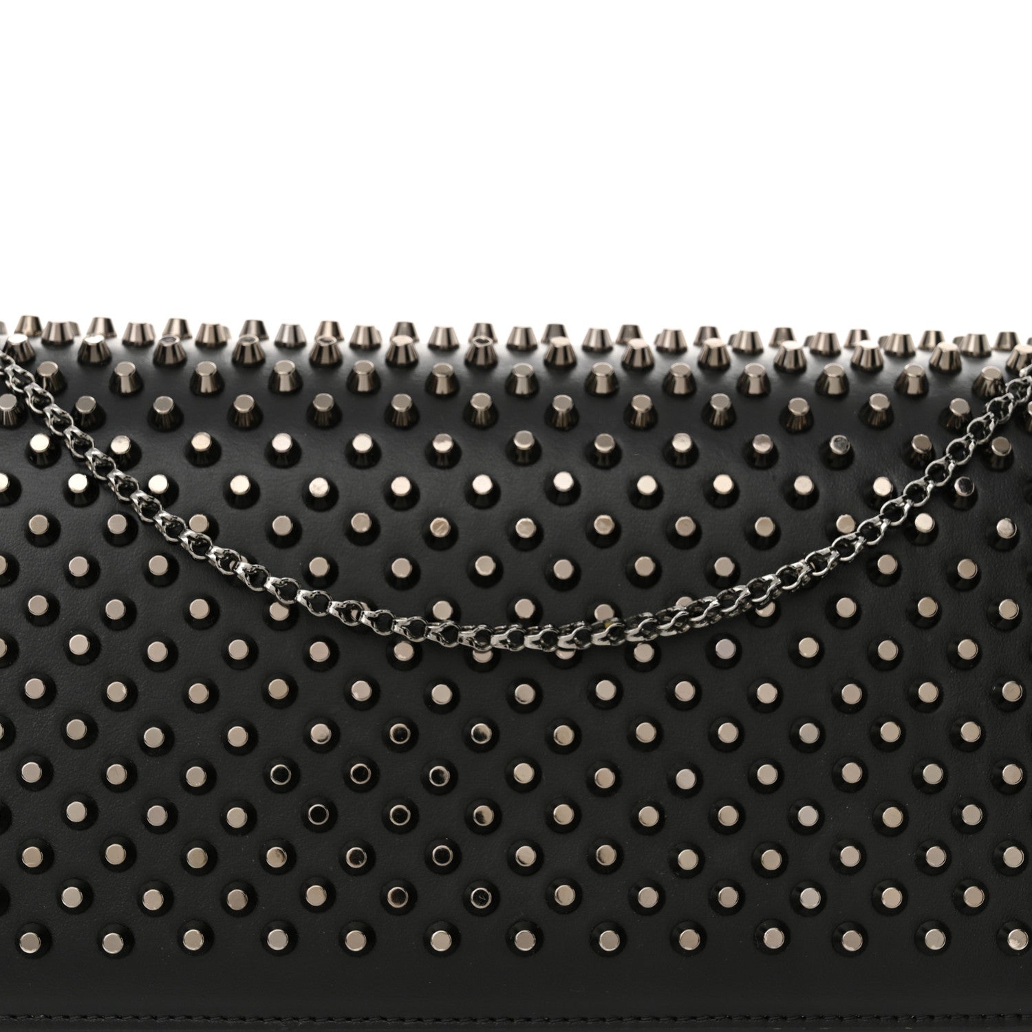Christian Louboutin Calfskin Patent Spikes Paloma Clutch Black 8 of 11