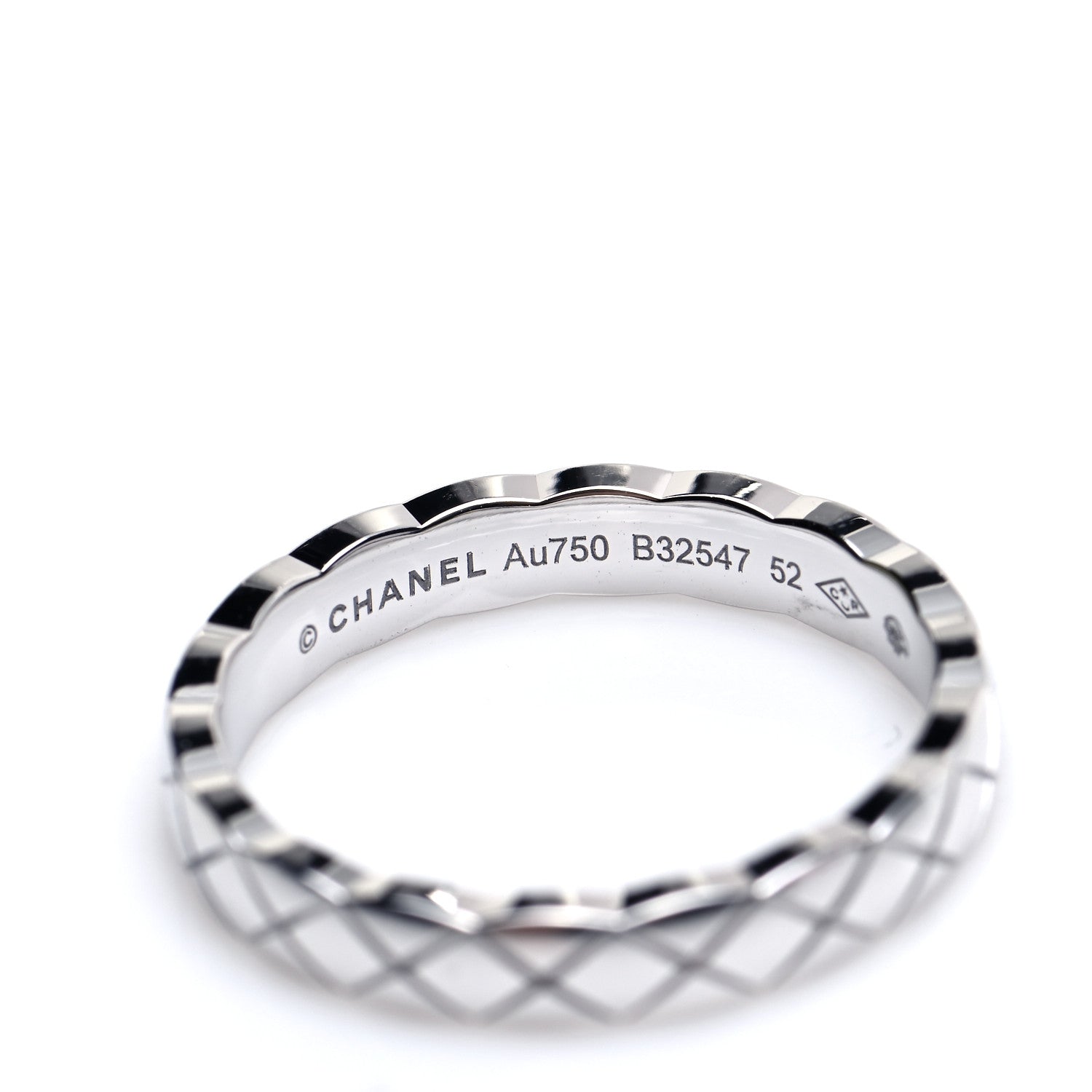Chanel 18K White Gold Mini Coco Crush Ring 52 6 4 of 5