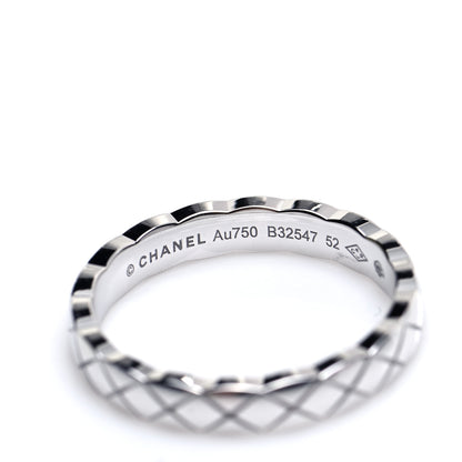 Chanel 18K White Gold Mini Coco Crush Ring 52 6 4 of 5