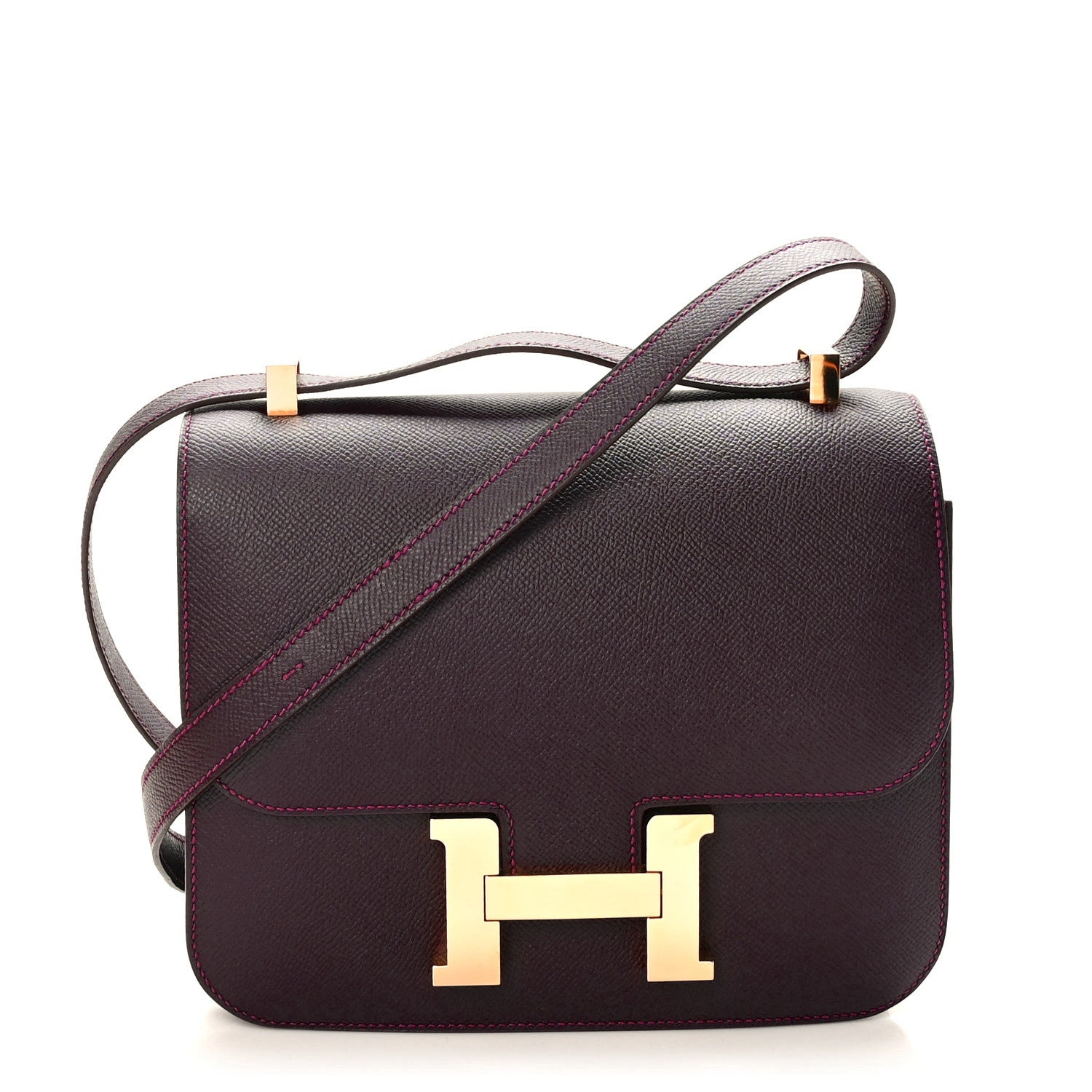 Hermes Epsom Horseshoe Constance 24 Raisin Gris Mouette 1 of 10