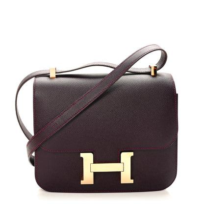 Hermes Epsom Horseshoe Constance 24 Raisin Gris Mouette 1 of 10