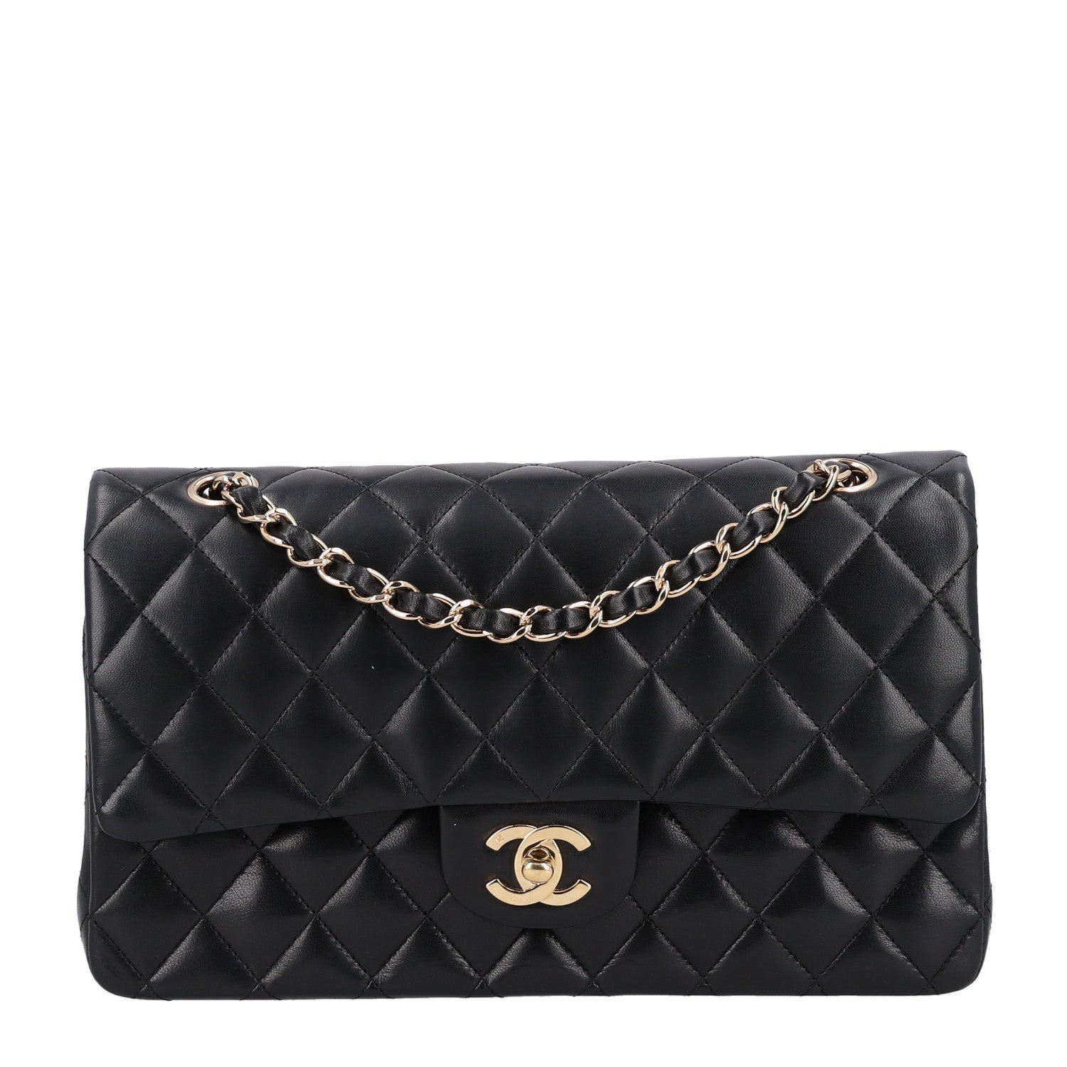 Chanel Lambskin Quilted Medium Double Flap Black 1 of 11