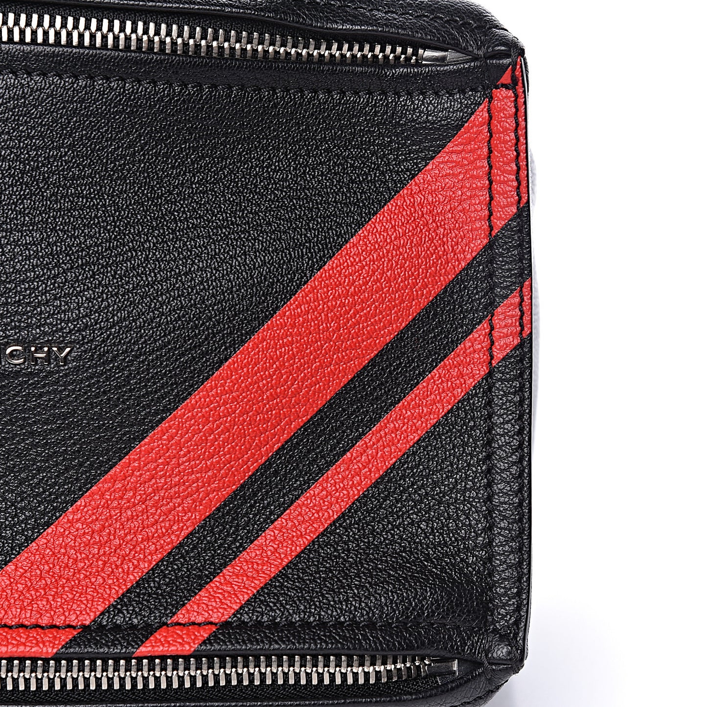Sugar Goatskin Striped Small Pandora Red Black