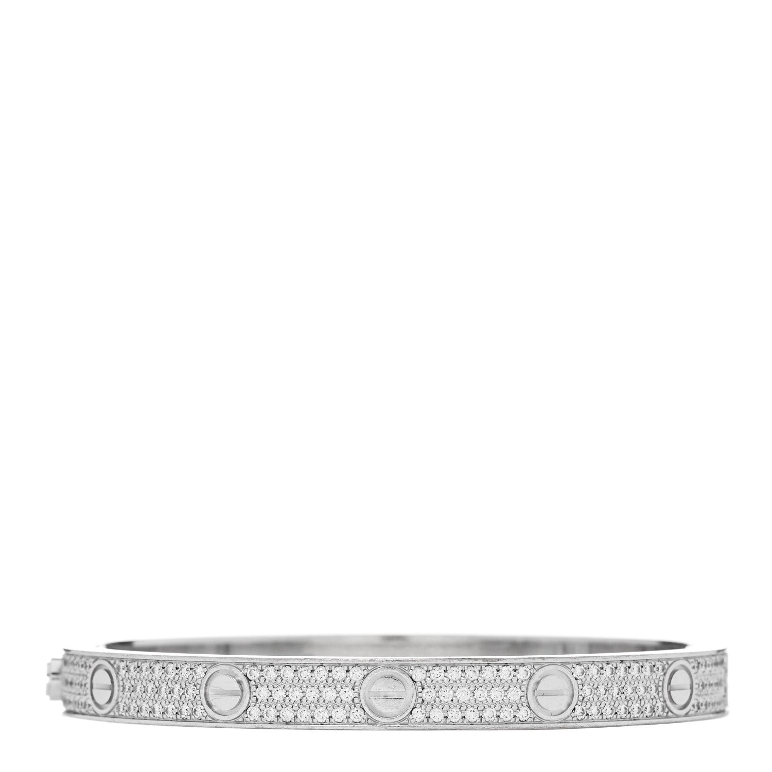 Cartier 18K White Gold Diamond LOVE Paved Bracelet 18 1 of 7