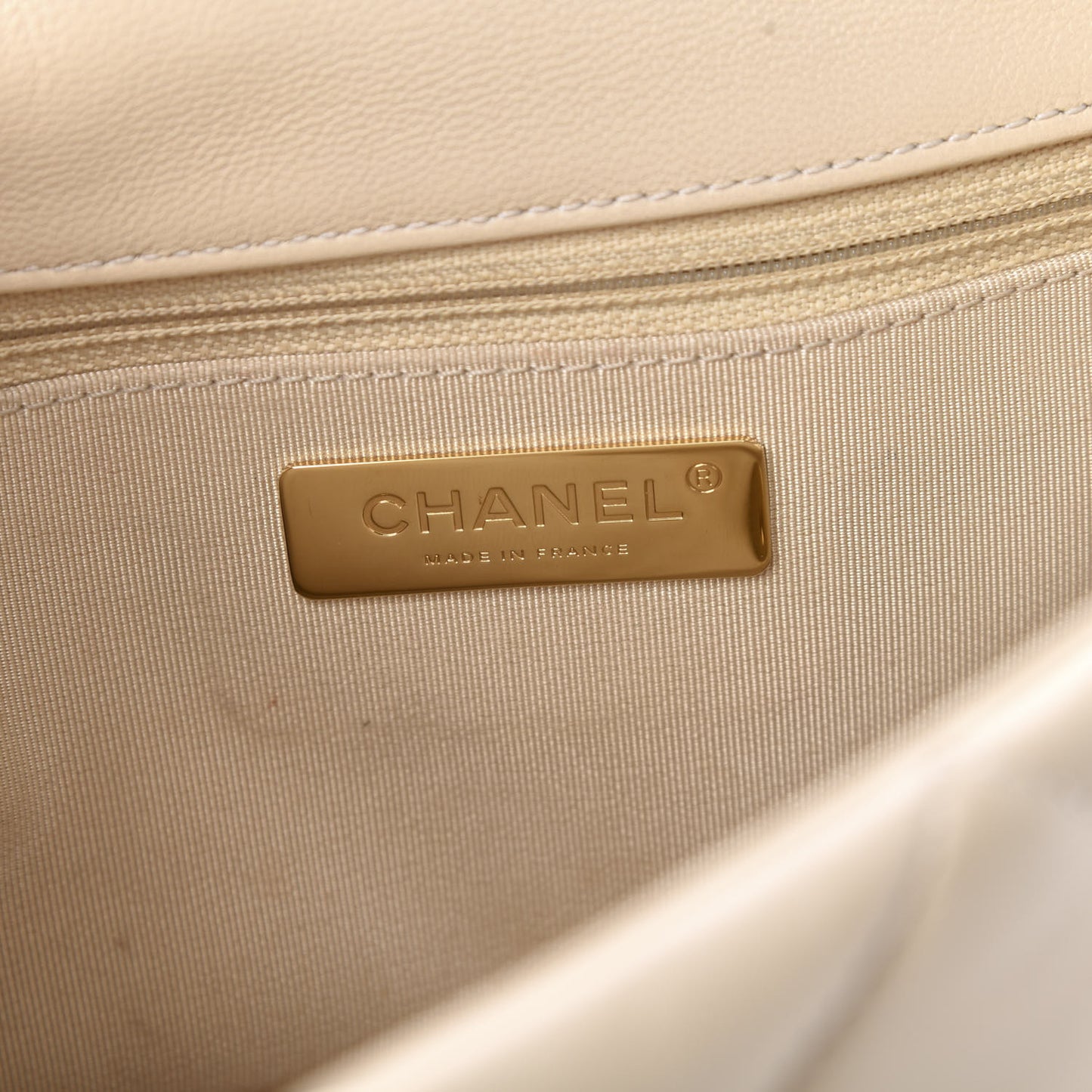 Goatskin Quilted Medium 19 Flap Beige