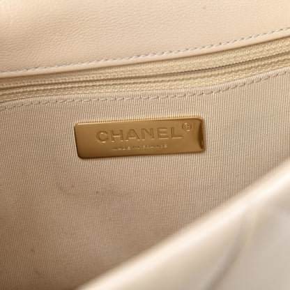 Chanel Goatskin Quilted Medium 19 Flap Beige 6 of 10