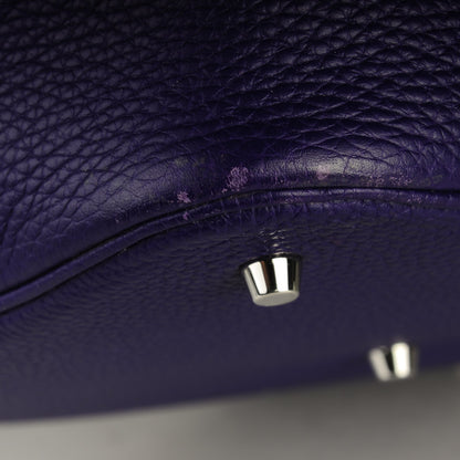 Hermes Taurillon Clemence Picotin Lock 26 GM Iris 9 of 9