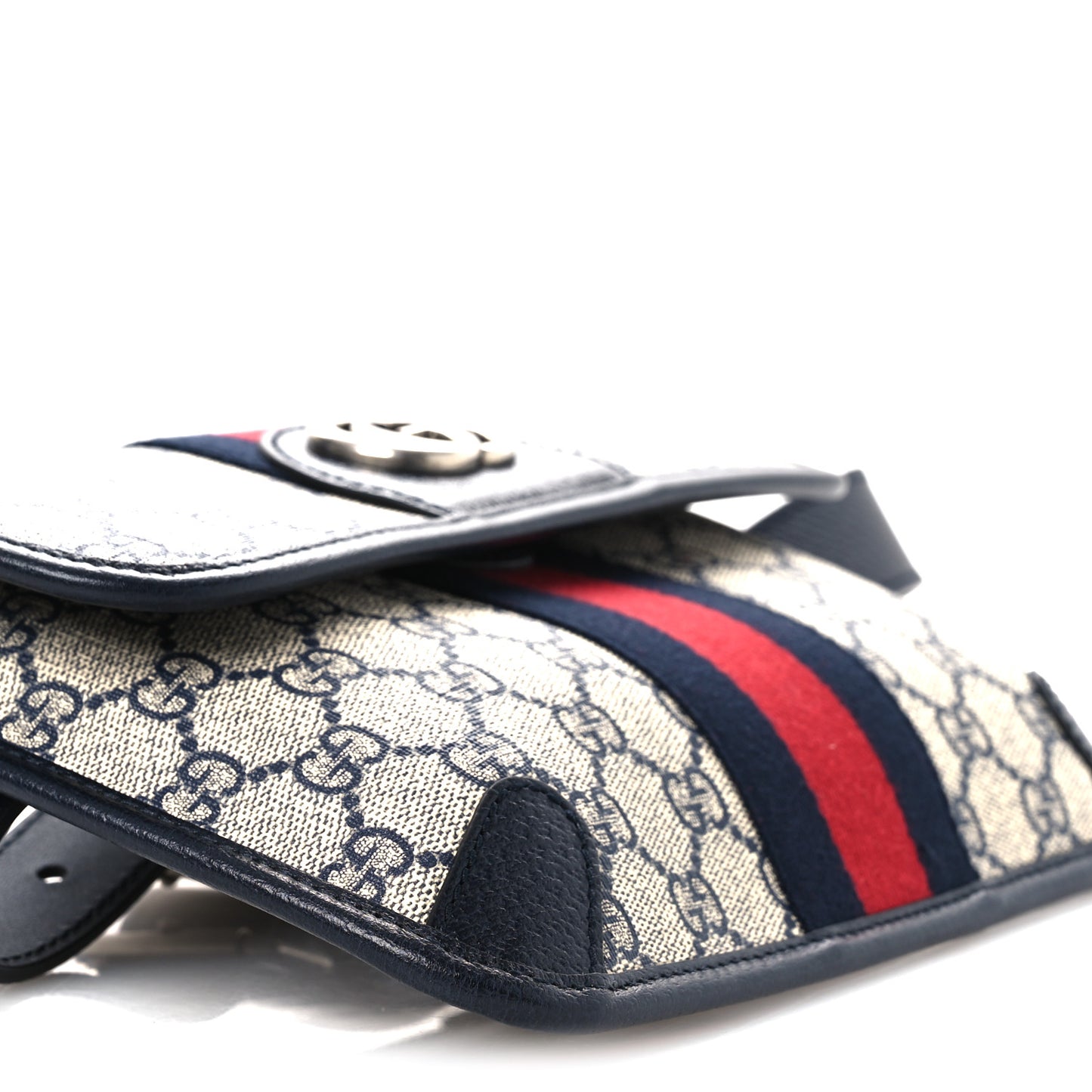 GG Supreme Monogram Web Small Ophidia Belt Bag 80 32 Beige Navy