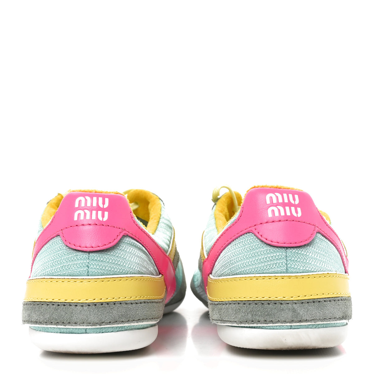 Miu Miu Technical Fabric Suede Gymnasium Sneakers 41 Anise Fuchsia 6 of 9