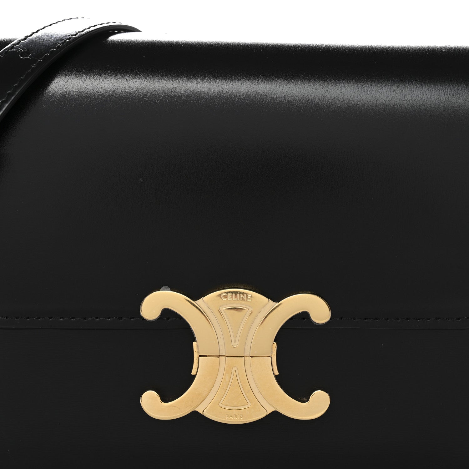 Celine Shiny Calfskin Teen Triomphe Black 7 of 10