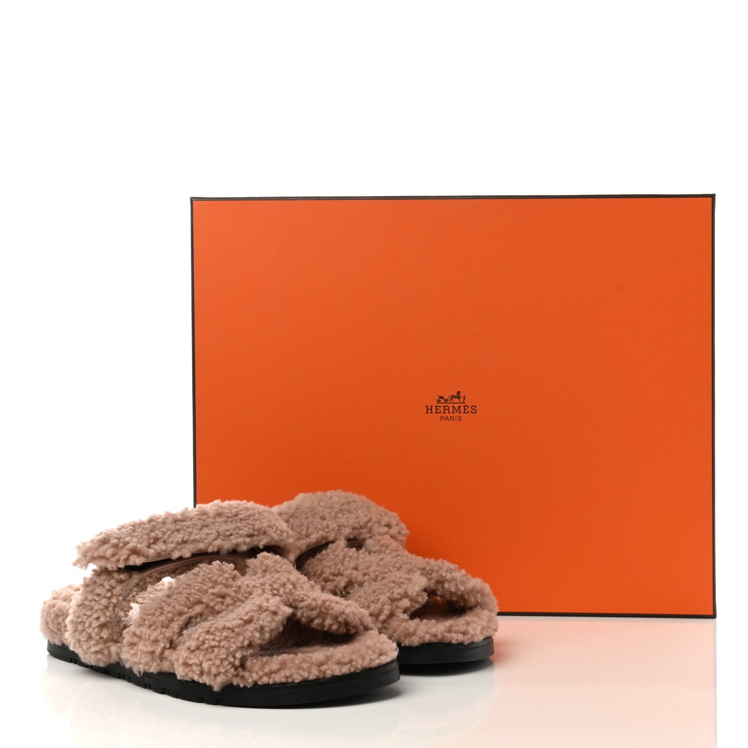 Hermes Woolskin Womens Chypre Sandals 38 Bois De Santal 8 of 8
