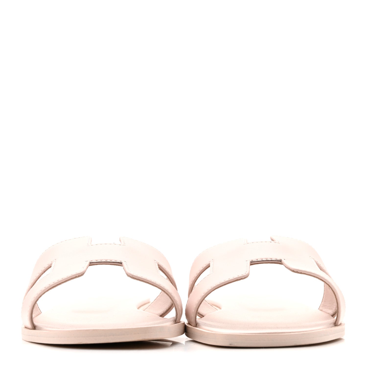Hermes Box Calfskin Oran Sandals 37.5 Rose Pale 3 of 15