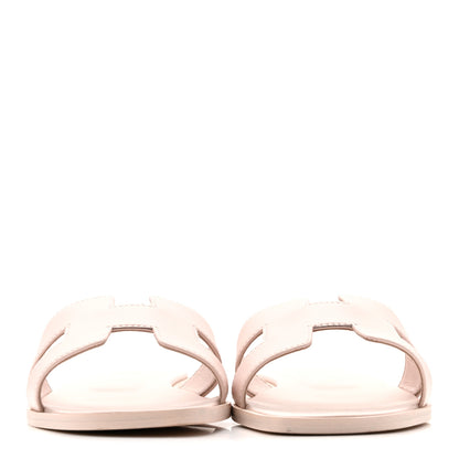 Hermes Box Calfskin Oran Sandals 37.5 Rose Pale 3 of 15
