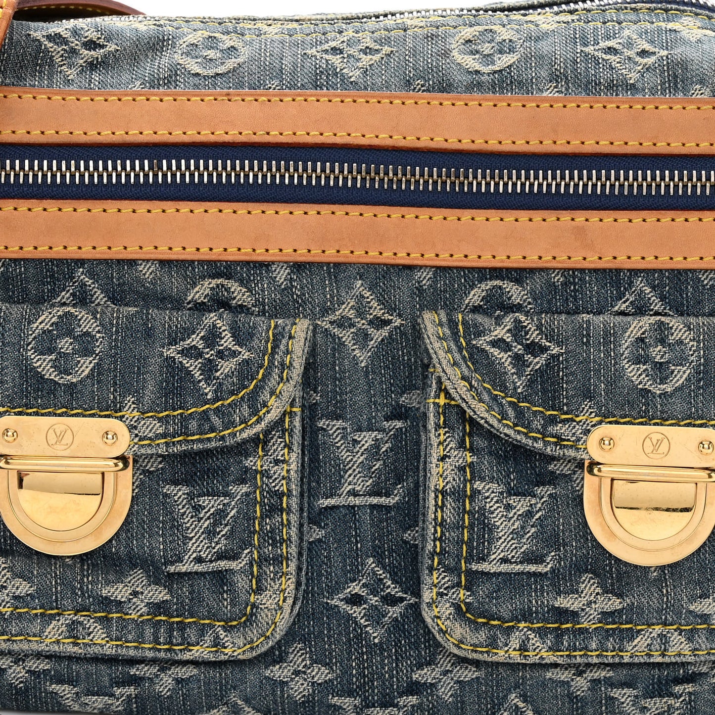 Monogram Denim Baggy PM Blue