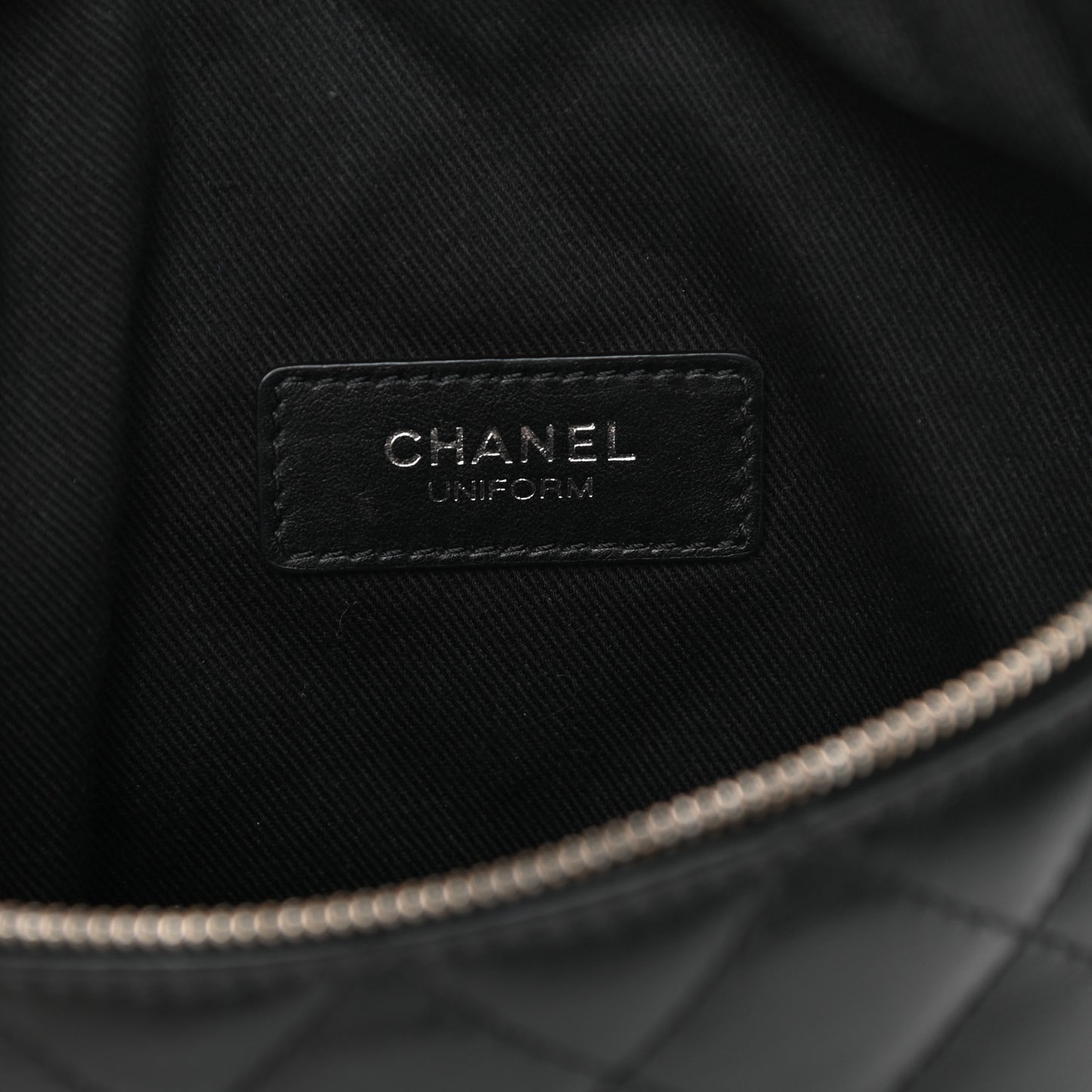 Lambskin Quilted Waist Belt Bag Black