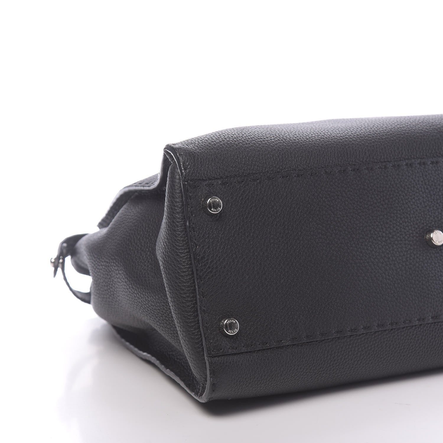 Fendi Cuoio Romano Selleria Bi-Color Large Peekaboo Iconic Satchel Black Mou 10 of 12
