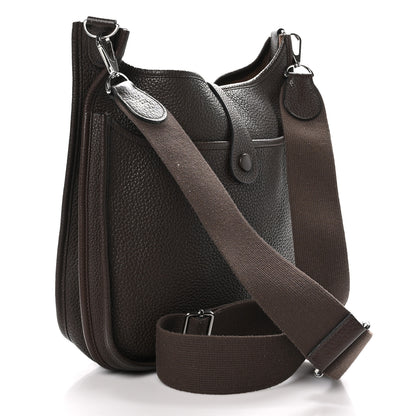 Hermes Taurillon Clemence Evelyne III PM Chocolate 3 of 10