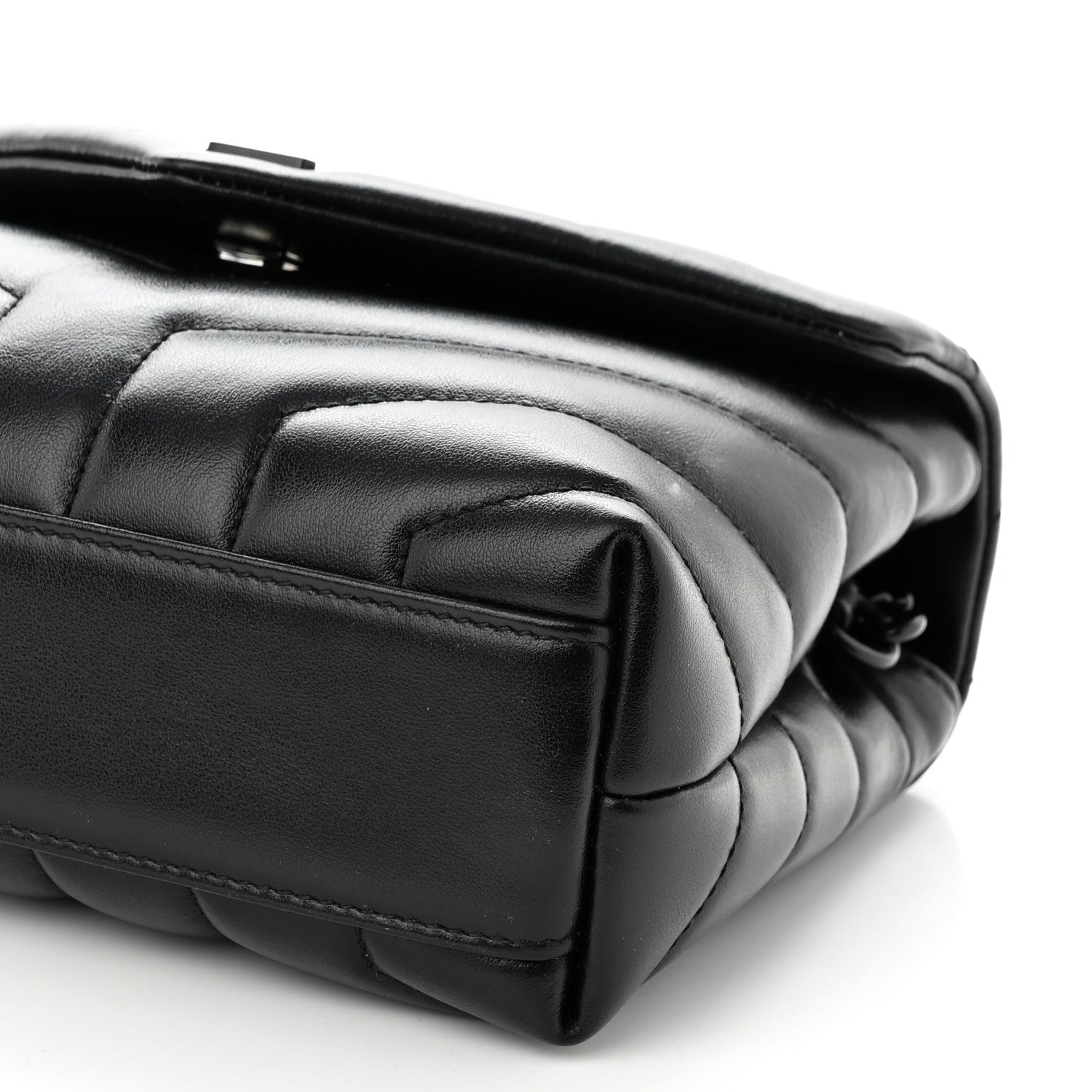 Saint Laurent Calfskin Y Quilted Monogram Monochrome Toy Loulou Crossbody Bag Black 11 of 12