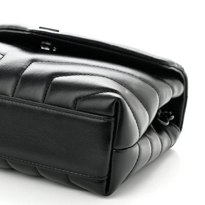 Saint Laurent Calfskin Y Quilted Monogram Monochrome Toy Loulou Crossbody Bag Black 11 of 12