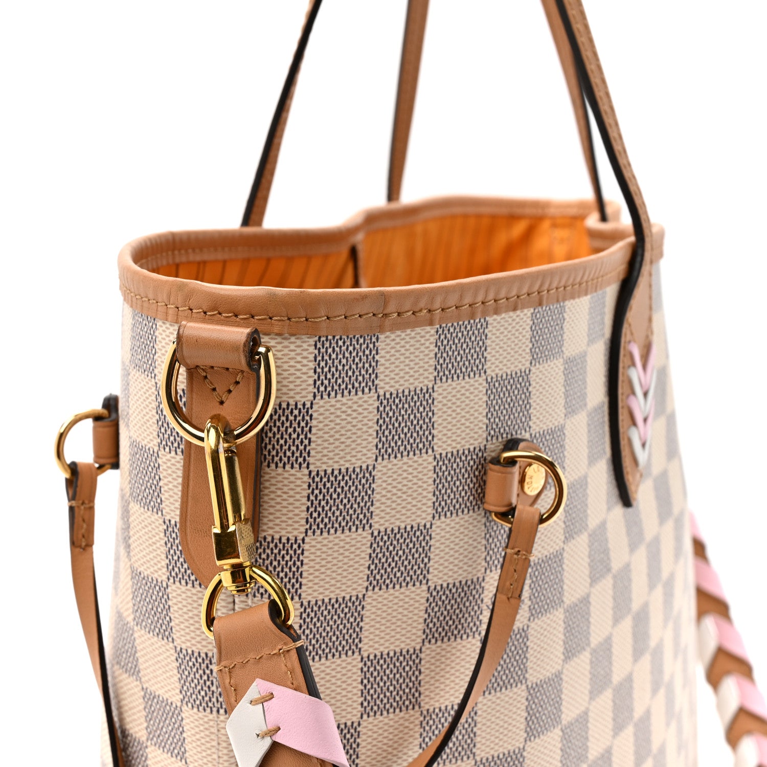 【とらさら】Louis Vuitton ベージュ バッグ Louis Vuitton Damier Azur Braided Neonoe BB Pink 1622290