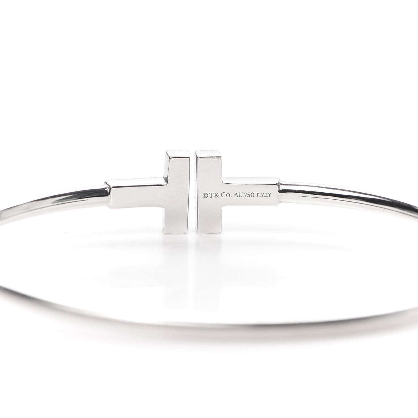 18K White Gold T Wire Bracelet