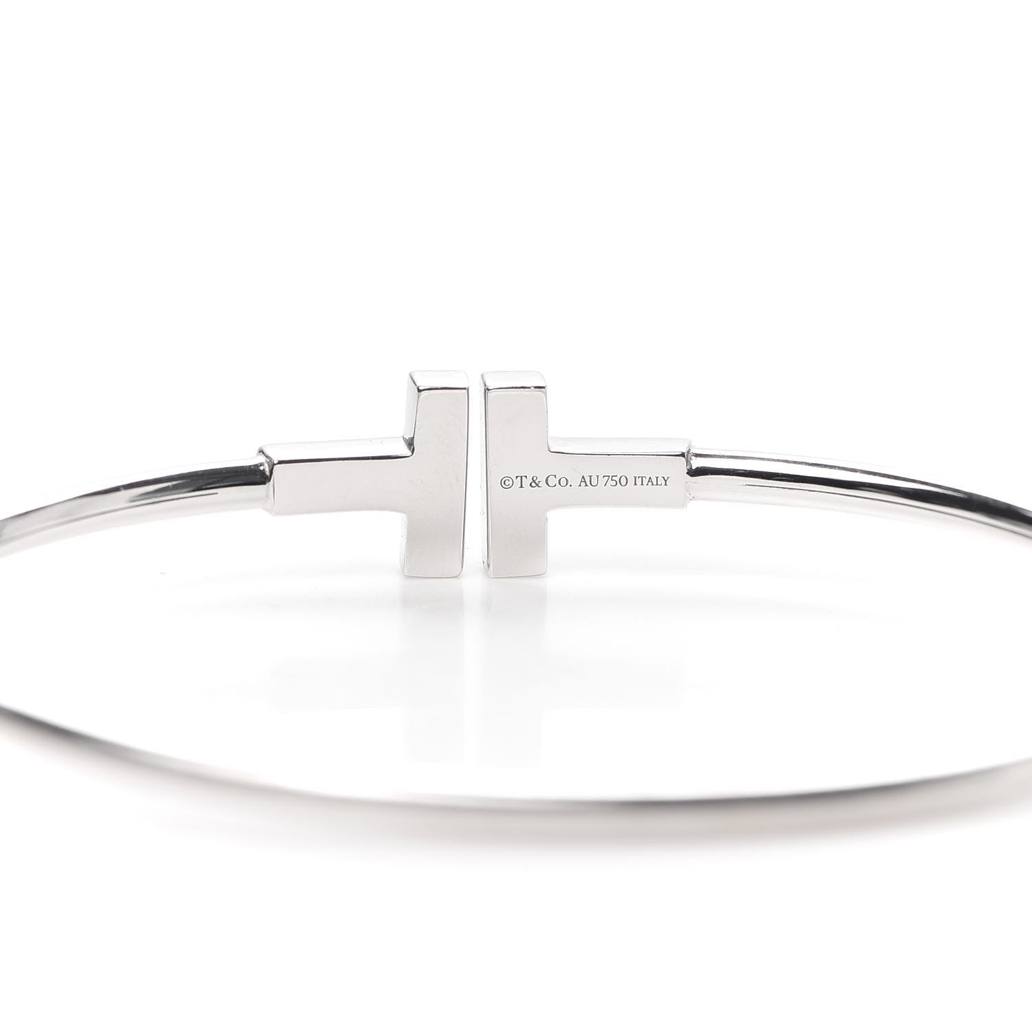 Tiffany 18K White Gold T Wire Bracelet 4 of 5