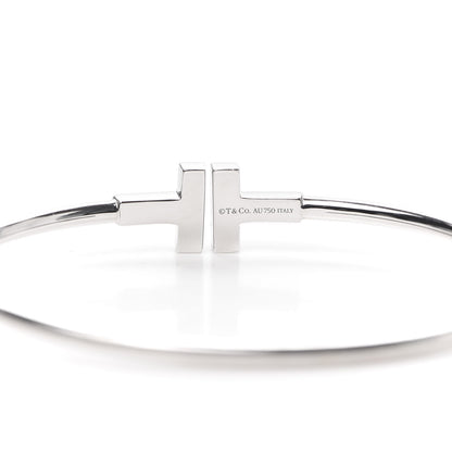 Tiffany 18K White Gold T Wire Bracelet 4 of 5