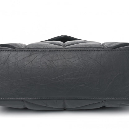 Saint Laurent Lambskin Quilted Small Loulou Puffer Monogram Chain Satchel Storm 5 of 5