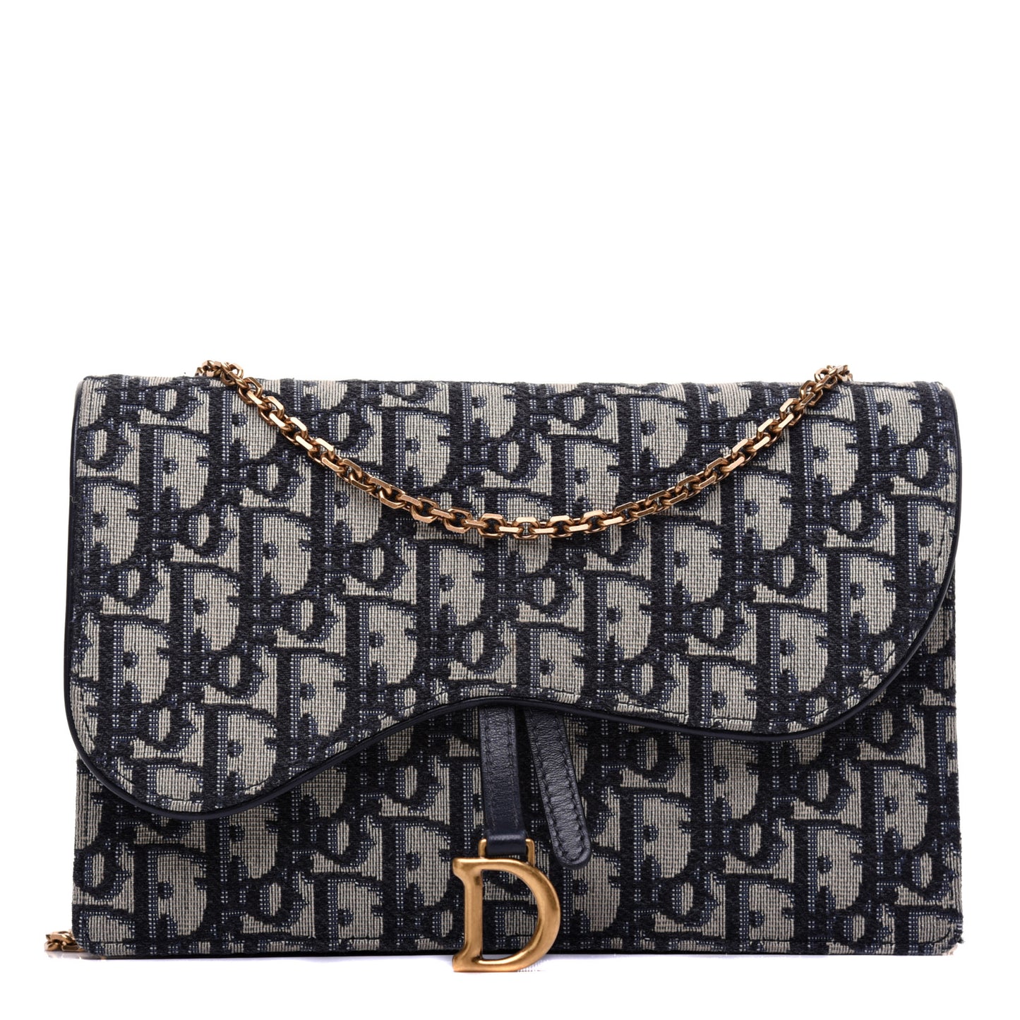 Oblique Saddle Chain Pouch Blue