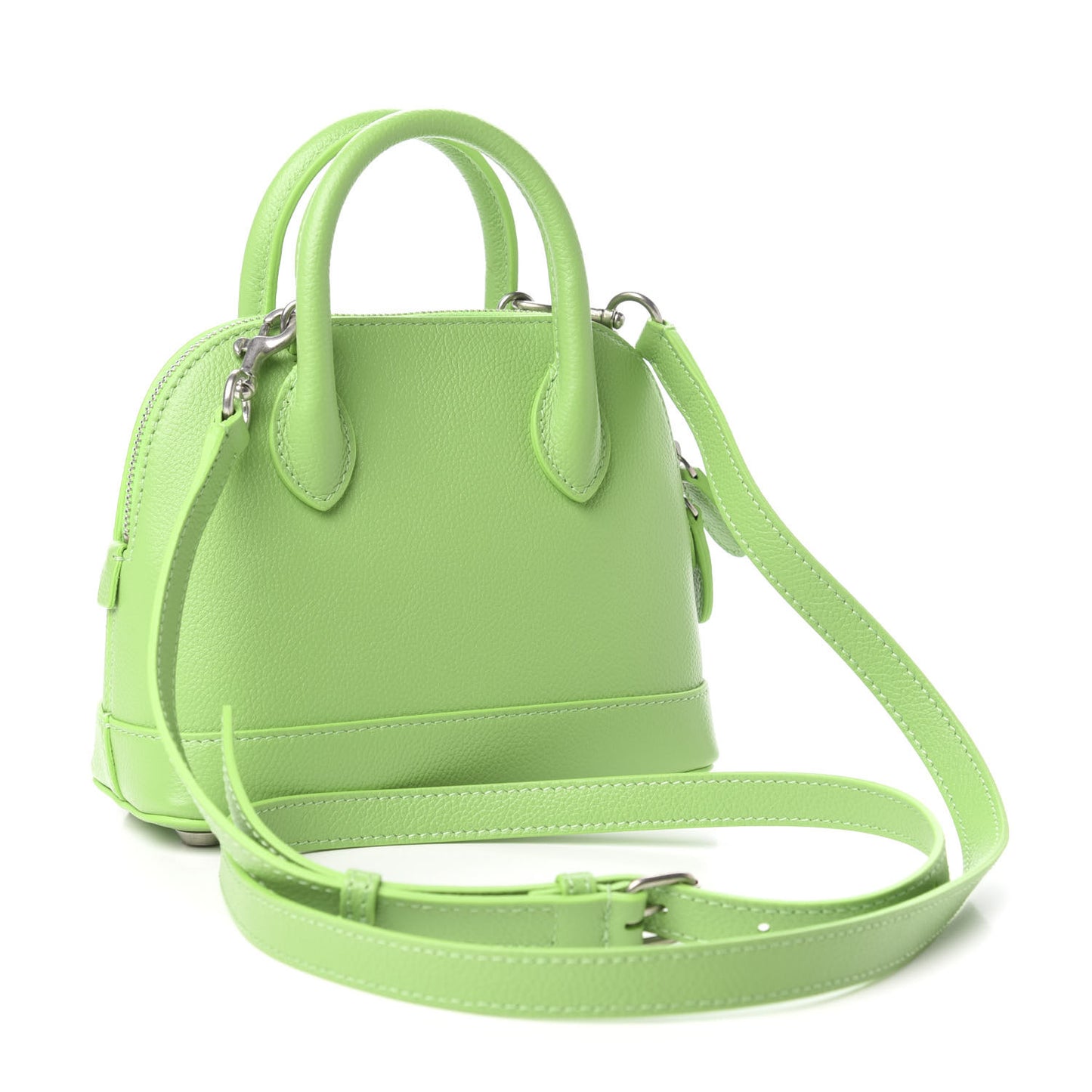 Grained Calfskin XXS Ville Top Handle Bag Light Green Fuchsia
