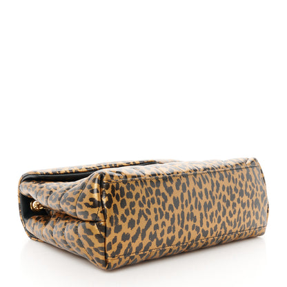 Saint Laurent Calfskin Y Quilted Monogram Small Loulou Chain Satchel Leopard 4 of 11