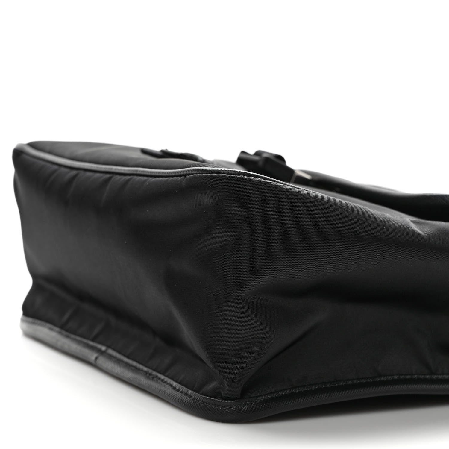 Prada Tessuto Nylon Saffiano Logo Messenger Bag Black 7 of 7
