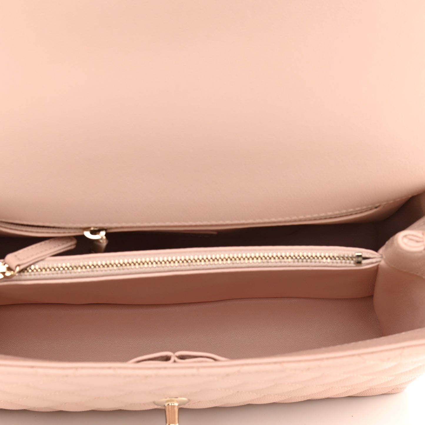 Caviar Quilted Small Coco Handle Flap Light Pink