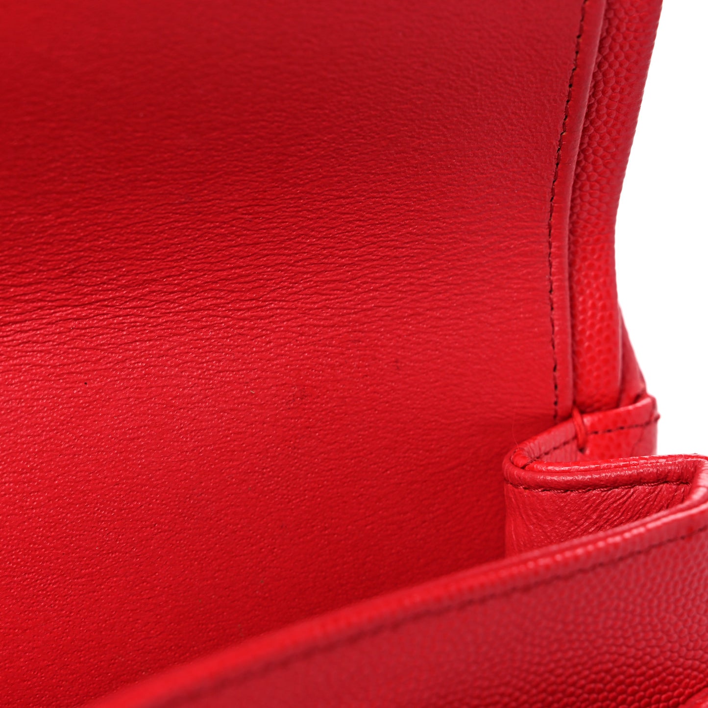 Caviar Quilted Medium Double Flap Red