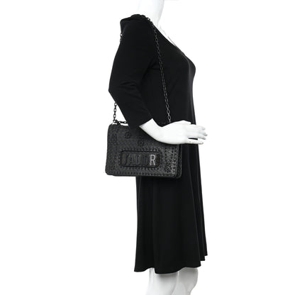 Christian Dior Calfskin Embossed Cannage Studded J'Adior Chain Flap Bag Black 2 of 6
