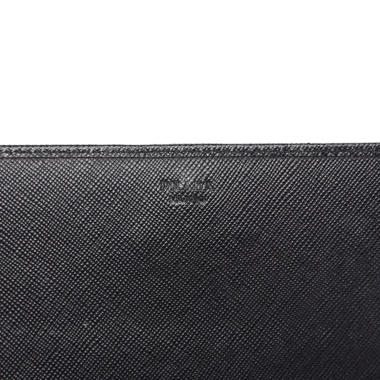 Prada Saffiano Metal Oro Chain Wallet Black 9 of 11