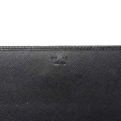 Prada Saffiano Metal Oro Chain Wallet Black 9 of 11