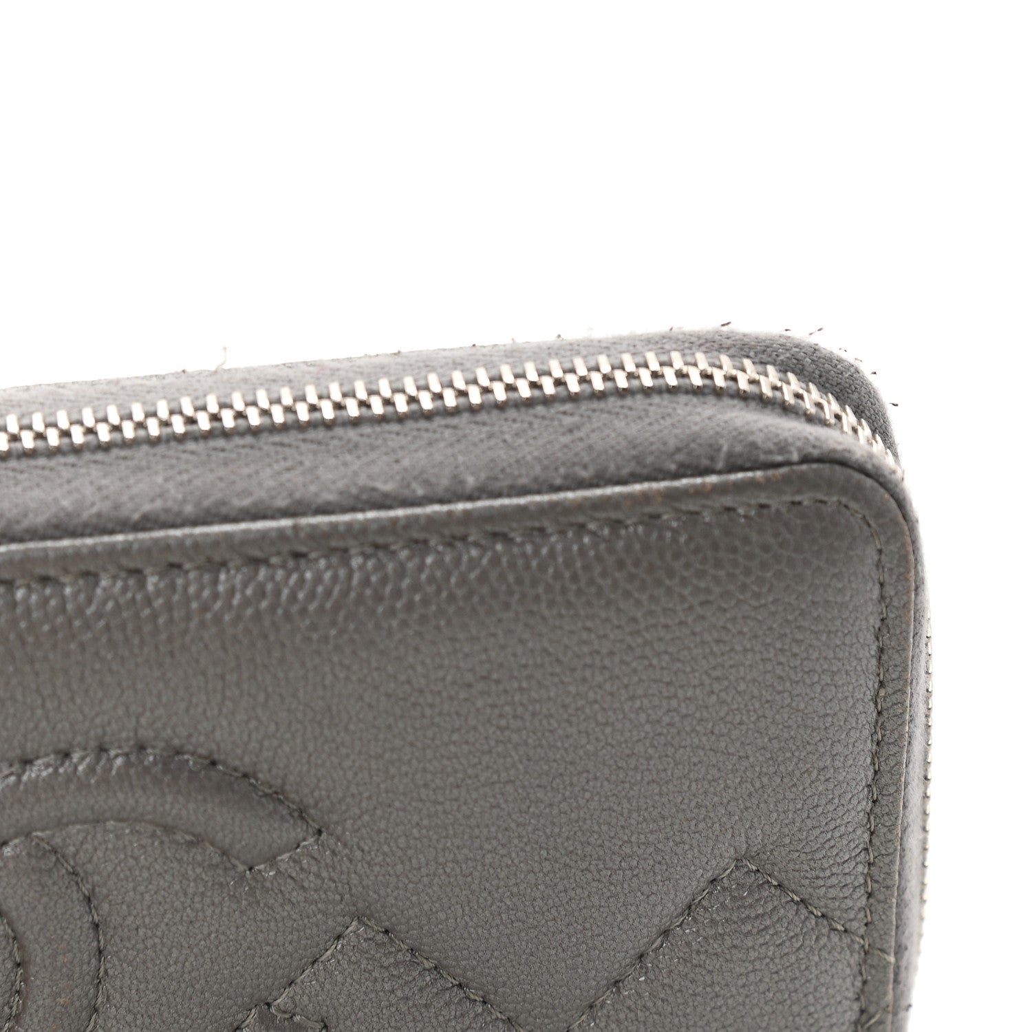 Chanel Metallic Caviar Quilted Medium Maxi CC Zip Around Wallet Grey 11 of 11