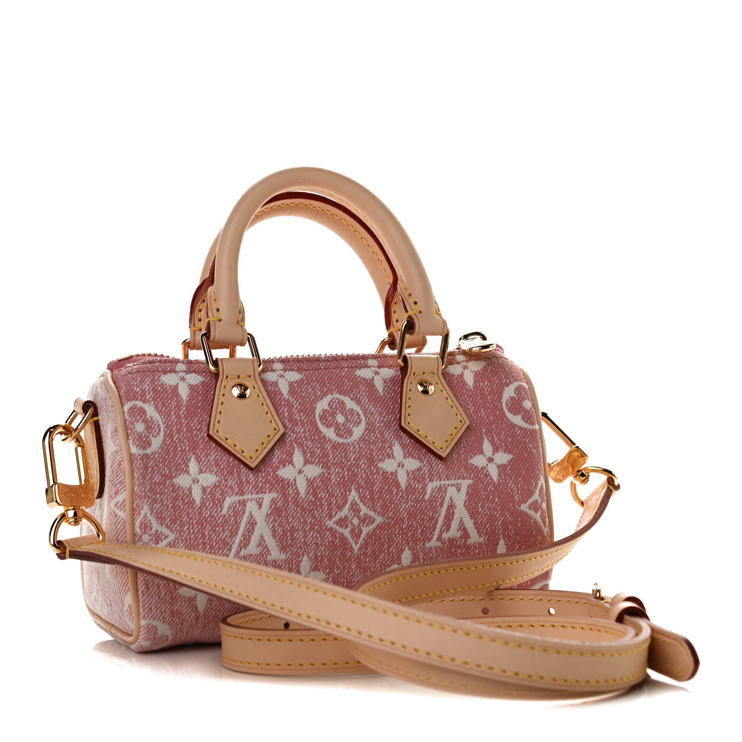 Louis Vuitton Monogram Jacquard Denim Nano Speedy Bandouliere Pink 3 of 11