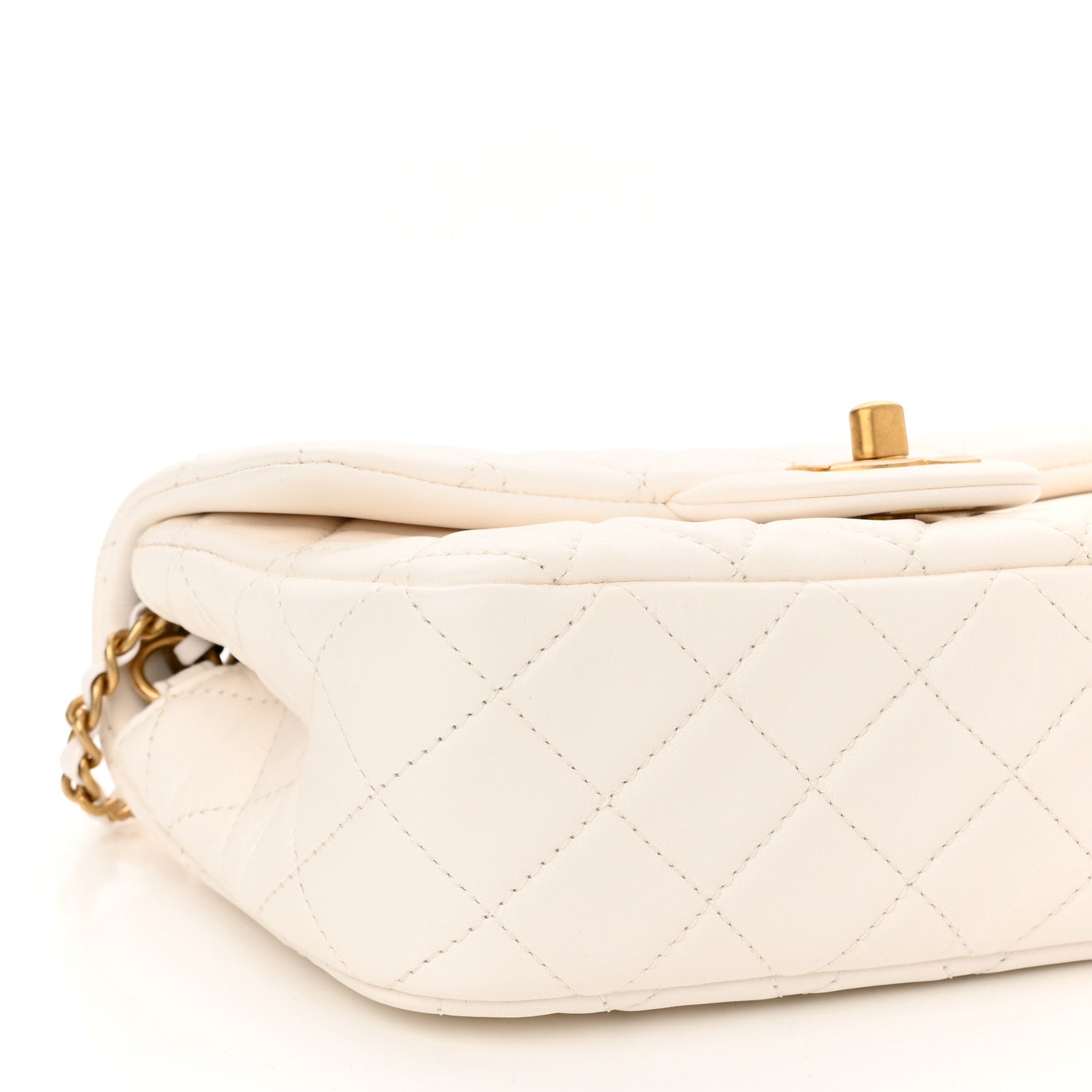 Chanel Lambskin Quilted Mini Rectangular Pearl Crush Flap White 9 of 10